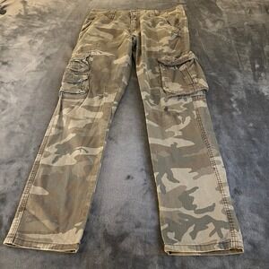 Wrangler Camouflage Cargo Pants Regular Taper Casual Outdoors Green Mens 30x30"